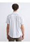 Regular Fit Short Sleeve Striped Dobby Men's Shirt - 4