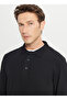 Polo Neck Black Men's Sweatshirt Ace052261086_Syh - 4