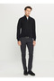Normal Waist Normal Leg Slim Fit Black Men's Trousers Ace001261455_Syh - 2
