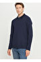 Polo Neck Navy Blue Men's Sweatshirt Ace052261086_Lac - 3