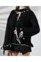 Spanish Sleeve Soft Fabric Loose Knit Sweater with Ruffle and Lace Detail - 4