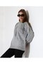 Women's Floral Applique Beading Embroidered Long Sleeve Crew Neck Knitwear Sweater - 6