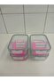 Feyzade Fresh Two-Section Interlocking Glass Storage Container Set of 4 1120Cc Rectangular (Frs-297) Gray Lid - 4