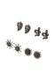 Silver-colored earring set, Maluna C8