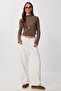 Crop Yumoş Knitted Blouse Lub0236 Brown - 2