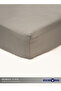 Double Plain Fitted Elastic Bedsheet with 2 Pillow Case 160 x 200 Cm GREY - 2