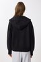 Hooded Zippered Knitwear Cardigan Lpf0108 Black - 5