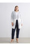 Gray Shawl Collar Color Block Women's Knitwear Cardigan - 6