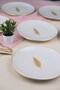 Tabak Evi Porcelain Natura Fern Gold Gilded Cake Plate 20.50cm Set of 4 - 3