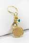 Gold Color Pearl Seashell Heart Flower of Life Keychain, New Bag Ornament
