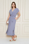 Women's Double Breasted Collar Elastic Slit Pocket Detailed Aerobin Dress 700-3764 - 3