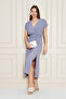 Women's Double Breasted Collar Elastic Slit Pocket Detailed Aerobin Dress 700-3764 - 6