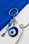 Handmade Glass Evil Eye Beaded Cluster Turquoise Beaded Keychain, New Bag Ornament - 2