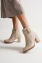 Women's Short Boots with Zipper and Luxury Buckle Accessories - 7