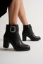 Women's Short Boots with Zipper and Luxury Buckle Accessories - 5