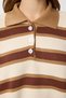 Polo Neck Striped Knitwear Sweater Lmw0024 Cream Brown - 5