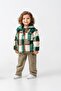 Boy's Cotton Green Checkered Patterned Fleece Jacket – Buttoned with Pockets - 5
