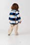Boy's cotton blue checkered patterned fleece jacket - buttoned with pockets - 5