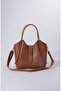 2 Pieces Black Taban Puppy Bag with Extra Front Lock Detail Women's Shoulder Bag Width;30Cm Length;25Cm - 5