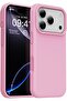 iPhone 17 Pro Case Inside Velvet Screen and Camera Raised Launch Silicone Protective Cover Pink