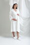 Women's Ecru V-Neck 2-Piece Maternity Set with Nursing Features - 6