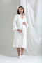 Women's Ecru V-Neck 2-Piece Maternity Set with Nursing Features - 2