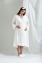 Women's Ecru V-Neck 2-Piece Maternity Set with Nursing Features - 4