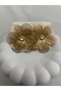 Gold Color Steel Big Flower Model Zircon Stone Detailed Women's Earrings - 7