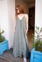 Khaki Color Strap Italian Linen Dress - 7