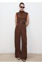 Drape Collar Belted Jumpsuit - 2