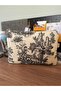 Handmade Toile De Jouy Patterned Tablet Bag 11-Inch Casual Strapless Women's Handbag