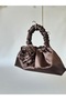 Brown Satin Portfolio Evening Dress Handbag - 6
