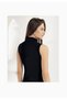 M Women's Black Lyc Sleeveless Turtleneck Undershirt New Season (12 Pieces Economic Package) - 2