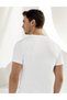 Men's White Short Sleeve V-Neck Undershirt ME008-BY - 2