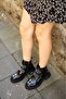 8175 Genuine Leather Band Detailed Thick Sole Boots - 3