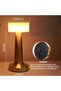 Copper LED Touch Control Desk Lamp and Night Light - Portable 3 Colors for Bedroom, Restaurant & Bar - 5