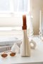 Cream Tan Faux Leather Zipper Handbag - 3