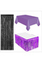 Purple Tablecloth, Purple Table Skirt, Black Background