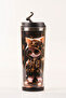 Cat Decorated Steel Mug - 360 ml |   Leak-Proof Lid, Steel Inner Bowl, 19 cm