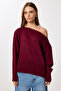 Boat Neck Knitwear Sweater Ldp0080 Bordo - 5