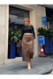 Premium Nubuck Leopard Patterned Long Maxi Skirt - 6