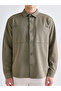 Green Regular Fit Long Sleeve Men's Shirt Jacket - 3