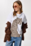 Leopard Printed Cotton Knitted T-Shirt Lan0069 White