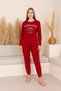 Women's Bow Print Long Sleeve Combed Cotton Fabric Seasonal Sports Pajama Set - 2
