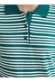 Ozmarka New Season Green Polo Collar Striped Women's Knitwear Sweater - 3