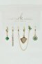 Women's Vip Series Zircon Stone 6-Piece Asymmetric Earring Set – Antiallergenic
