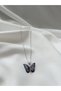 Non-Tarnish Steel Silver Color Chain Women's Necklace with Butterfly Figure and Zircon Stone - Purple Butterfly - 2