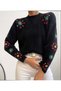 Knitwear Sweater Embroidery Pattern Floral Detail Women - 3