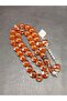 Orange Transparent Color Sphere Cut Special Vermilion Powder Amber Prayer Beads - 3