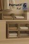 6-Piece Sliding Shelf Organizer – Beige Color Inside-Cabinet Clothing, Accessory Organizer Mit1260 - 3